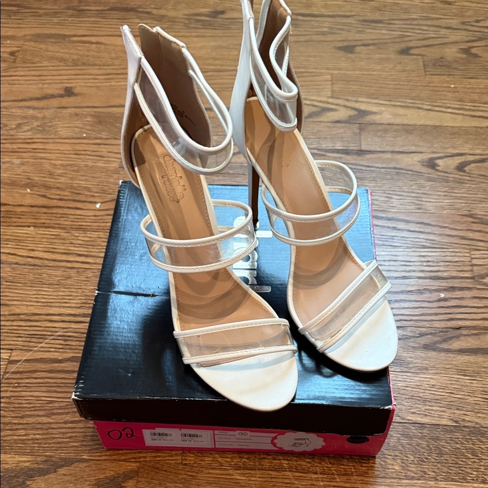 Charlotte Russe Cream Strappy Heels